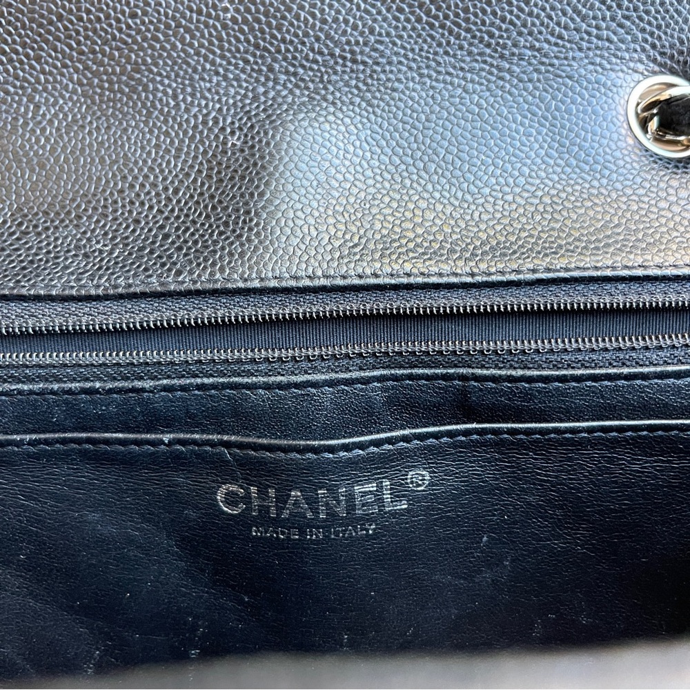 Chanel Jumbo Single Flap Black Caviar Silver Hardware - Picture 7 of 14